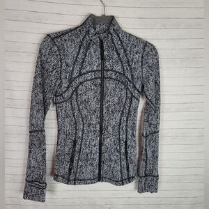 Lululemon Define Jacket Luon Spray Jacquard Black/White Full Zip Jacket, sz 4